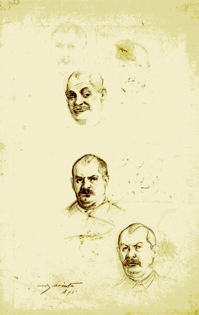 Self-portraits on a Study Sheet by Lovis Corinth